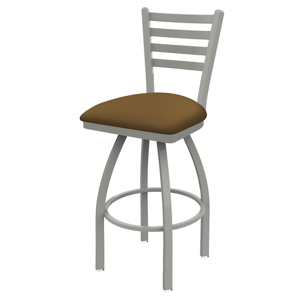 25" Swivel Counter Stool, Nickel Finish, Canter Saddle Seat